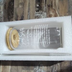Soul Sister Glass and Bamboo Cup with Straw